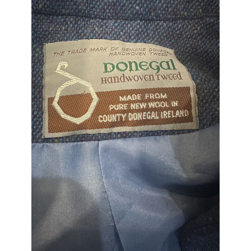 Donegal Wool Handwoven Made in Ireland Tweed Blazer & Skirt Set Blue No Size - Picture 4 of 14